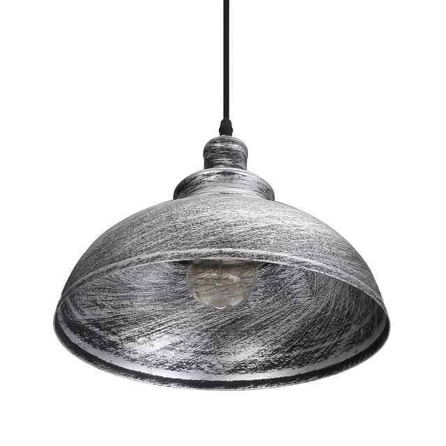 Calarbo™ Crios - Vintage Industrial Dome Hanging Lamp Black & Silver Light