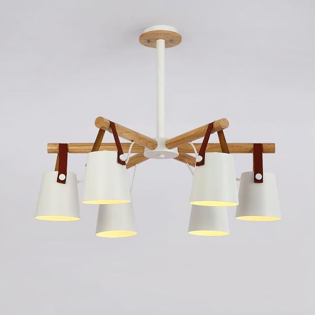 Calarbo™ Modern Nordic Drop Down Pendant Chandelier White 6 Chandelier