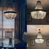 Calarbo™ Metis - Vintage Wooden Beaded Round Chandelier Chandelier