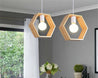 Calarbo™ Geometric Hanging Wooden Lights Hexagon Light