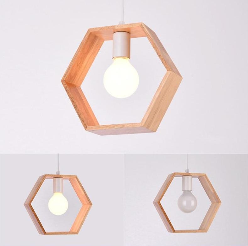 Calarbo™ Geometric Hanging Wooden Lights Light