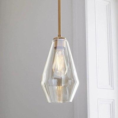 Calarbo™ Meriall - Hanging Glass Pendant Lamp Clear Medium - 6.5" x 11" Light