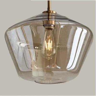 Calarbo™ Meriall - Hanging Glass Pendant Lamp Cognac Large - 15" x 10" Light