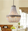 Calarbo™ Metis - Vintage Wooden Beaded Round Chandelier Chandelier