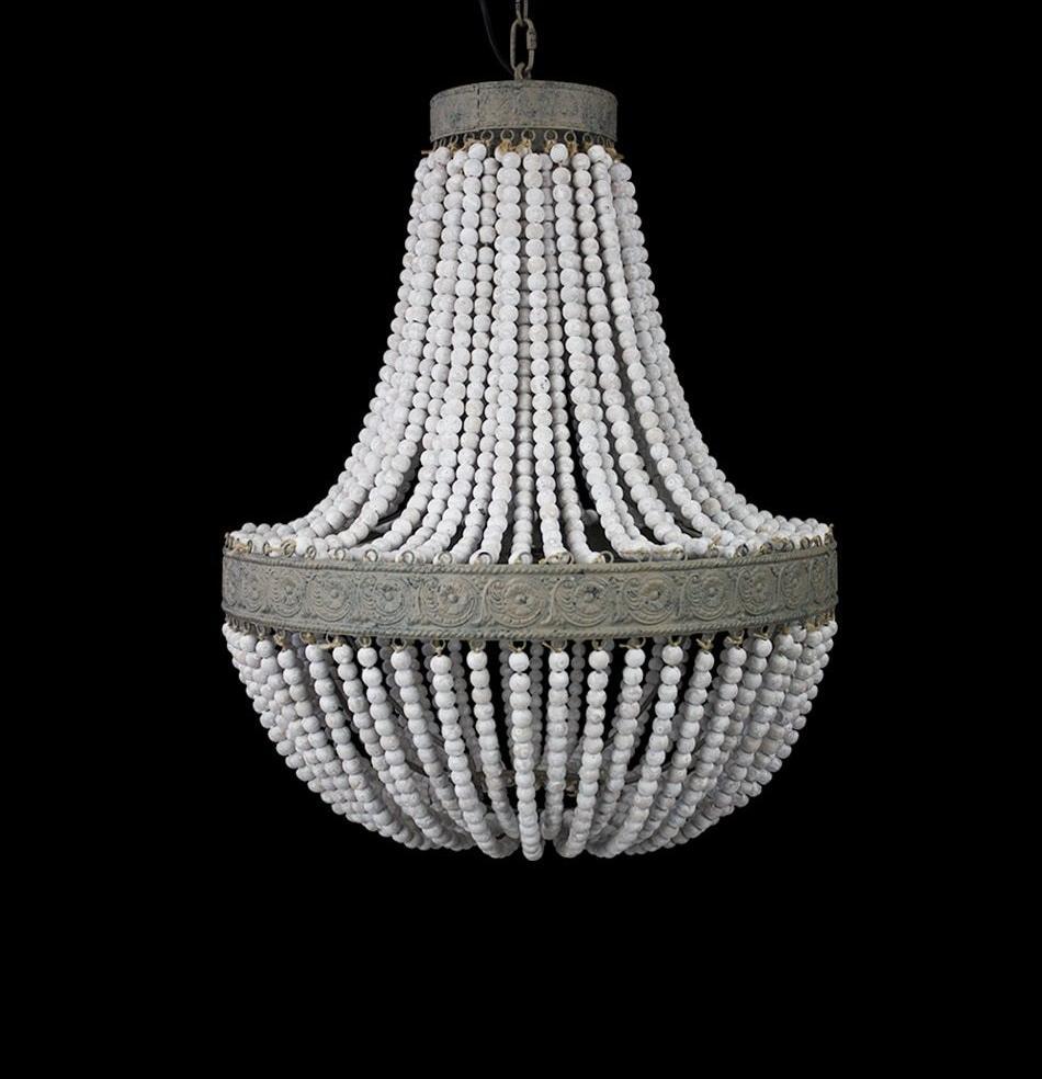 Calarbo™ Metis - Vintage Wooden Beaded Round Chandelier Chandelier