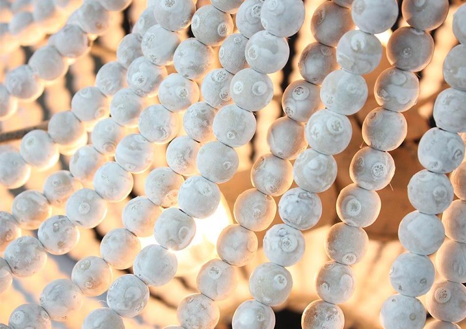 Calarbo™ Metis - Vintage Wooden Beaded Round Chandelier Chandelier