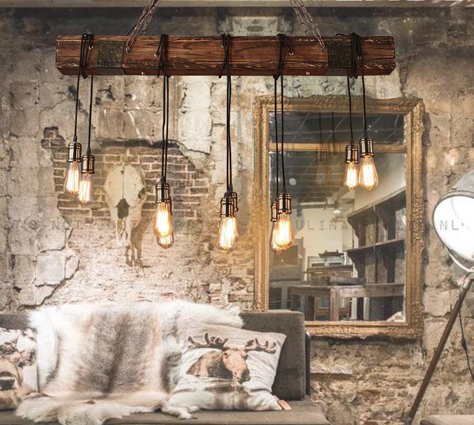 Calarbo™ Brio - Antique Wooden Beam Hanging Light Light