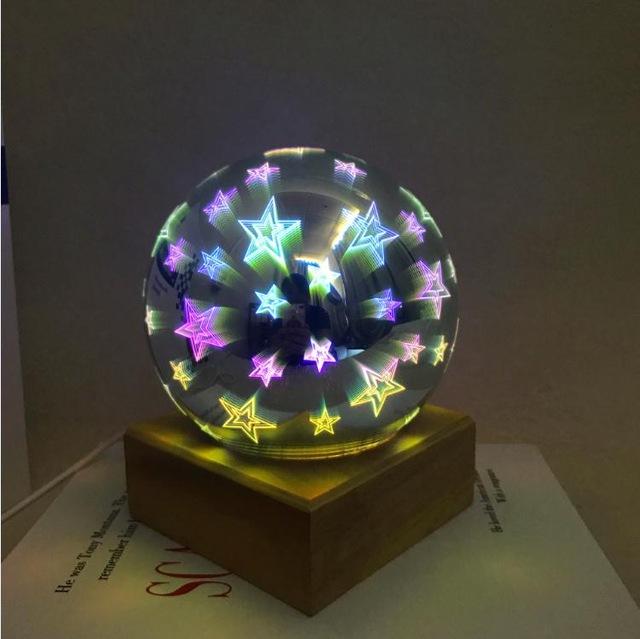 Calarbo™ Modern Art-Deco Crystal Ball Night Light Stars