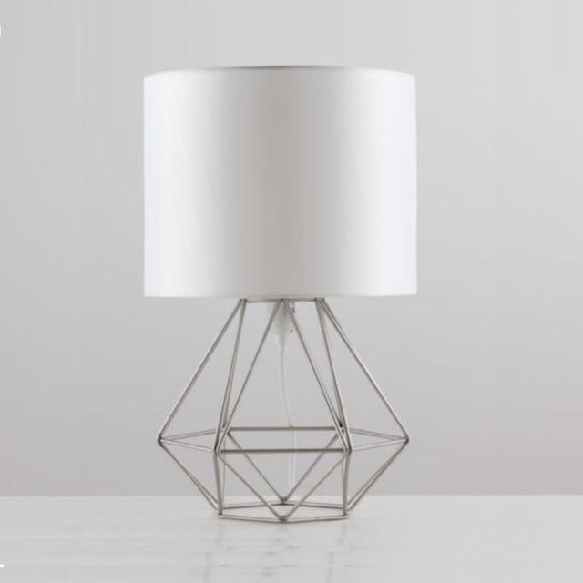 Calarbo™ Duka - Geometric Frame Lamp Silver Frame White Shade Light