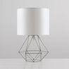 Calarbo™ Duka - Geometric Frame Lamp Silver Frame White Shade Light