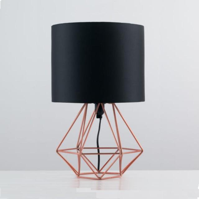 Calarbo™ Duka - Geometric Frame Lamp Copper Frame Black Shade Light