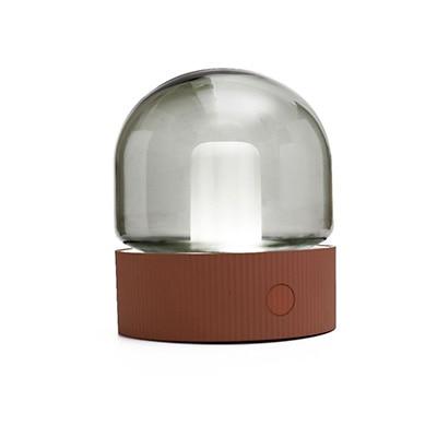 Calarbo™ Asher - Glass Dome Desk Lamp Brick Red Light