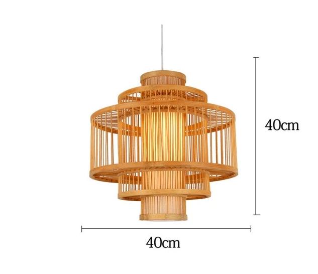 Calarbo™ Calico - Bamboo Pendant Hanging Light Lantern 16" x 16" Light