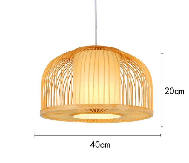 Calarbo™ Calico - Bamboo Pendant Hanging Light Dome 8" x 16" Light