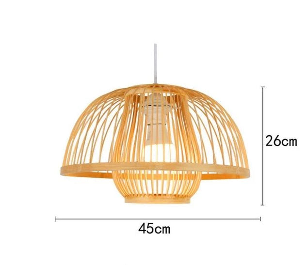 Calarbo™ Calico - Bamboo Pendant Hanging Light Round Lantern 10" x 18" Light