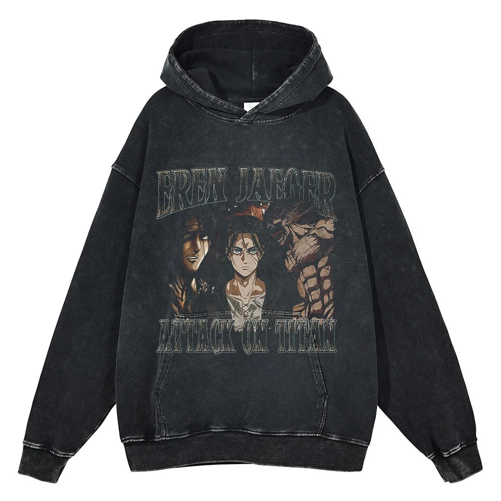Eren Jaeger Vintage Hoodie V3 Vintage Hoodies