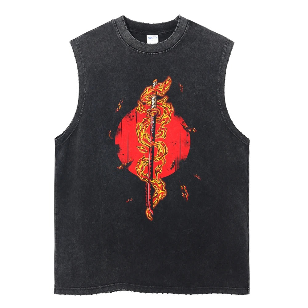 Demon Slayer Vintage Tank Top V2 Tank Tops