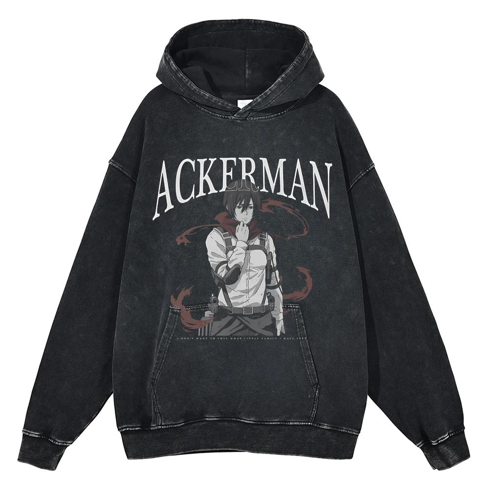 Mikasa Ackerman Vintage Hoodie V1 Vintage Hoodies
