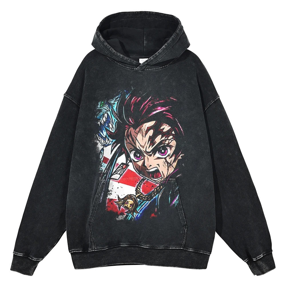 Tanjiro Kamado Vintage Hoodie V2 Vintage Hoodies