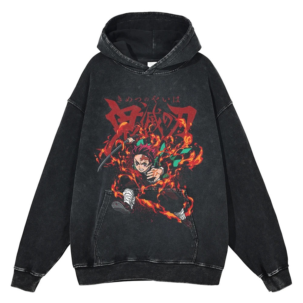 Tanjiro Kamado Vintage Hoodie V1 Vintage Hoodies