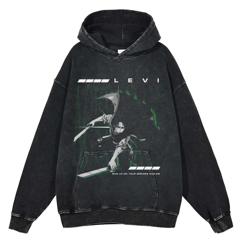 Levi Ackerman Vintage Hoodie V1 Vintage Hoodies