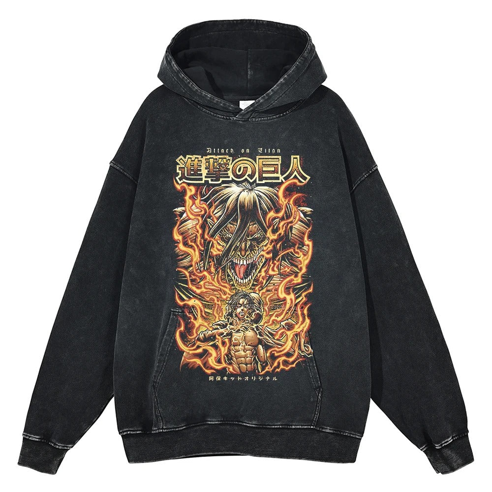 Eren Jaeger Vintage Hoodie V6 Vintage Hoodies