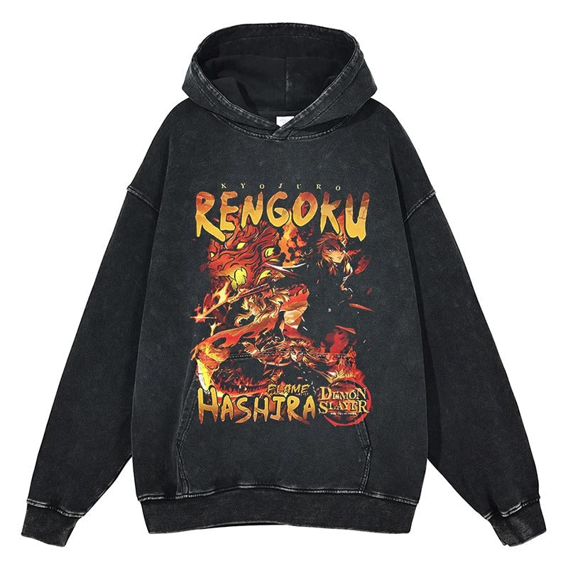 Rengoku Kyojuro Vintage Hoodie V4 Vintage Hoodies