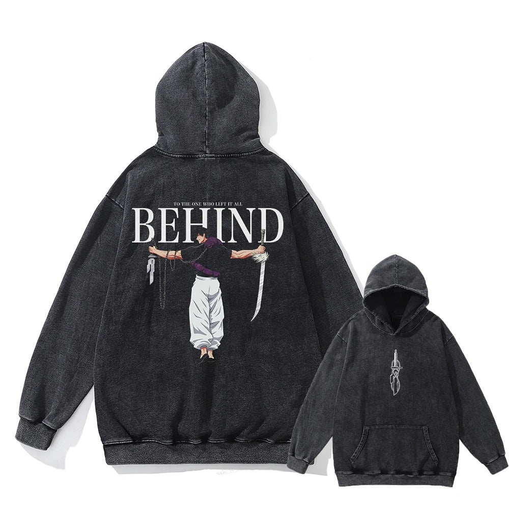 Toji Fushiguro Vintage Hoodie V1 Front & Back Vintage Hoodies