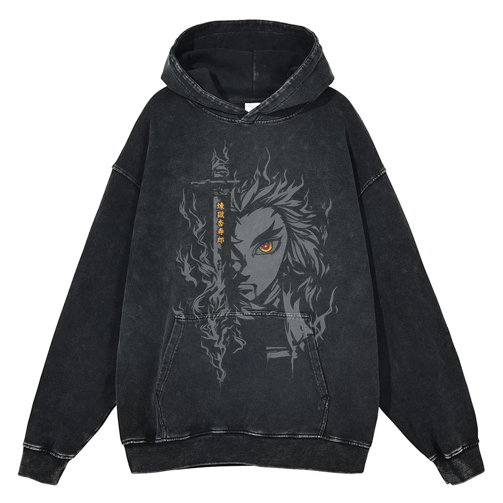 Rengoku Kyojuro Vintage Hoodie V1 Vintage Hoodies
