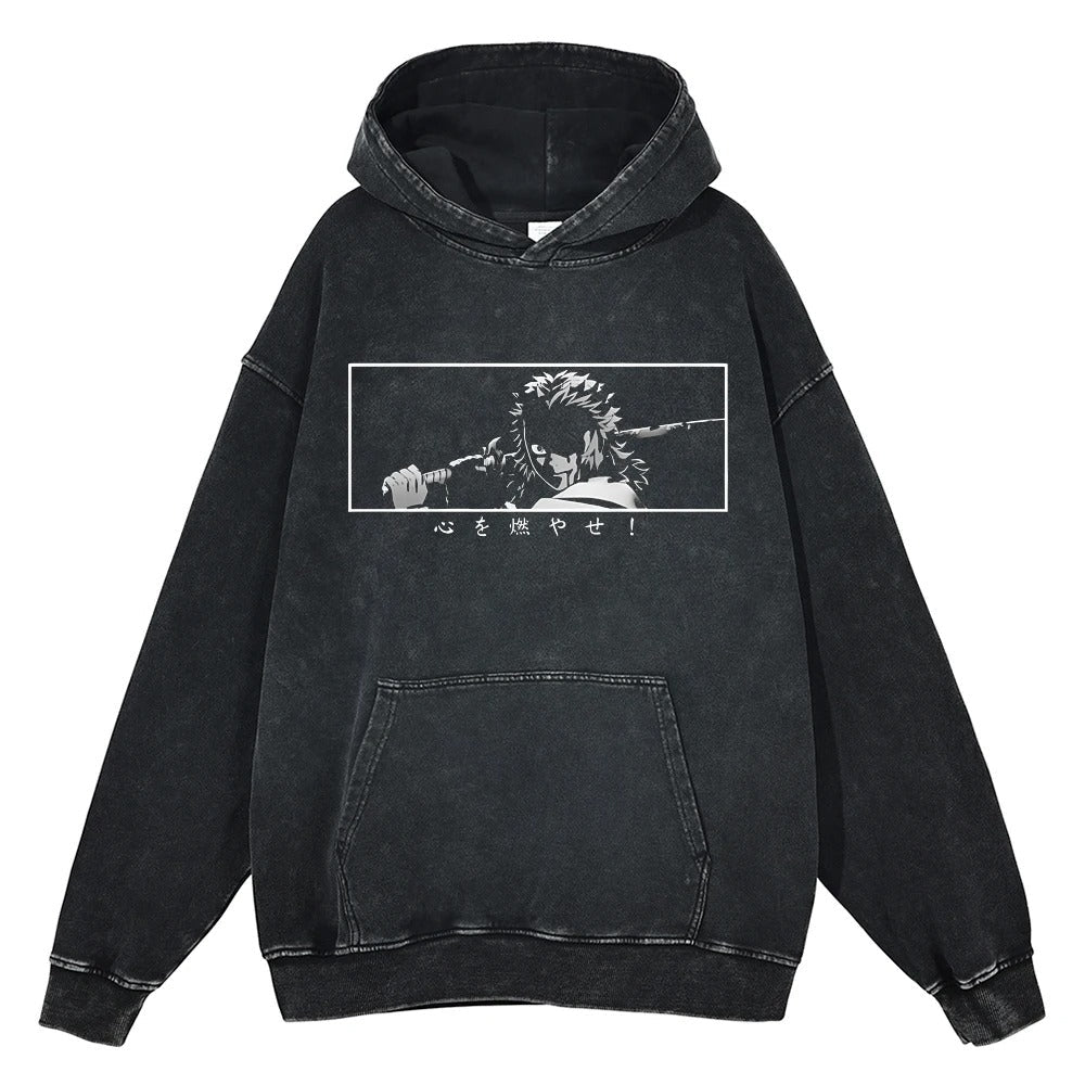 Rengoku Kyojuro Vintage Hoodie V2 Vintage Hoodies