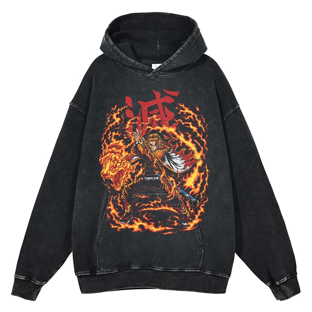 Rengoku Kyojuro Vintage Hoodie V3 Vintage Hoodies