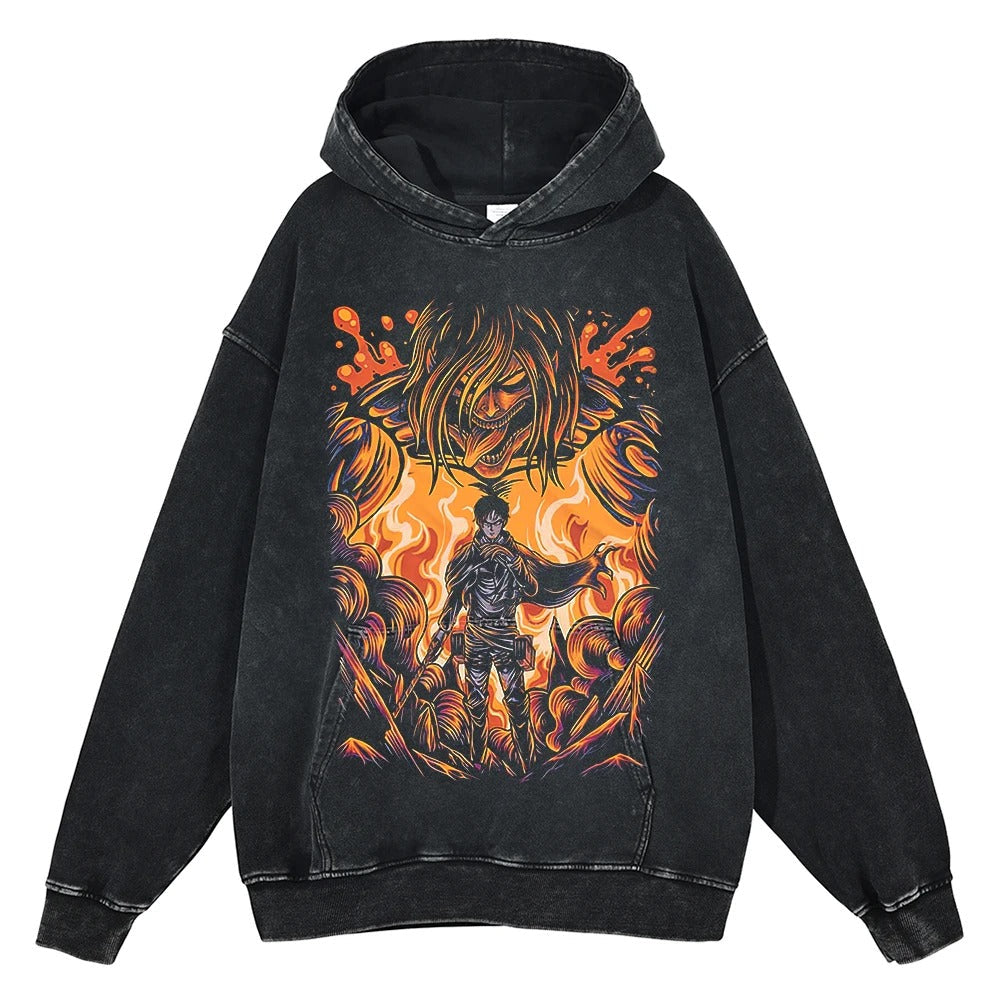 Eren Jaeger Vintage Hoodie V1 Vintage Hoodies