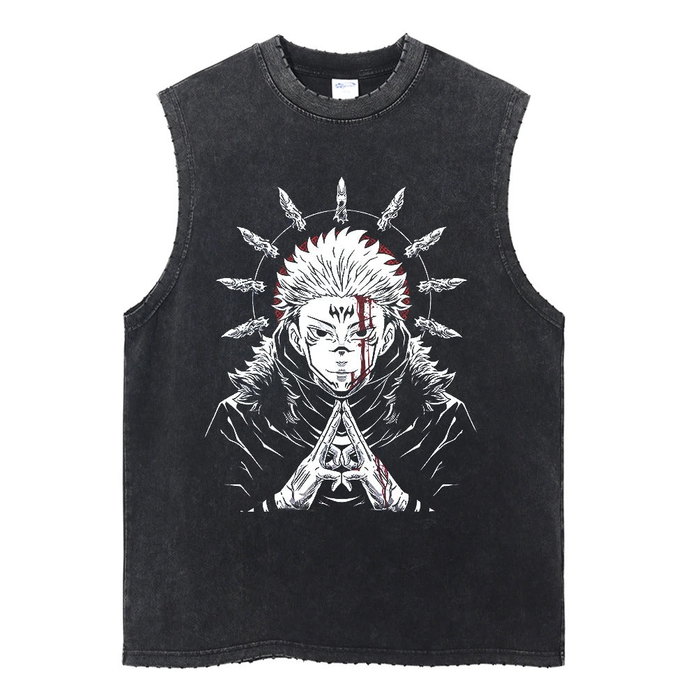 Sukuna Vintage Tank Top V3 Tank Tops
