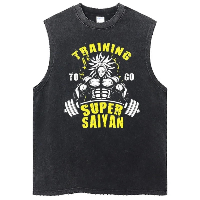 Super Saiyan Vintage Tank Top V2 Tank Tops