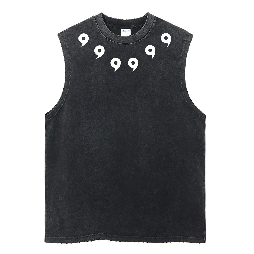 6 Paths Sage Mode Vintage Tank Top White Tank Tops