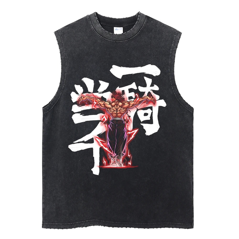 Yujiro Hanma "The Ogre" Vintage Tank Top Tank Tops