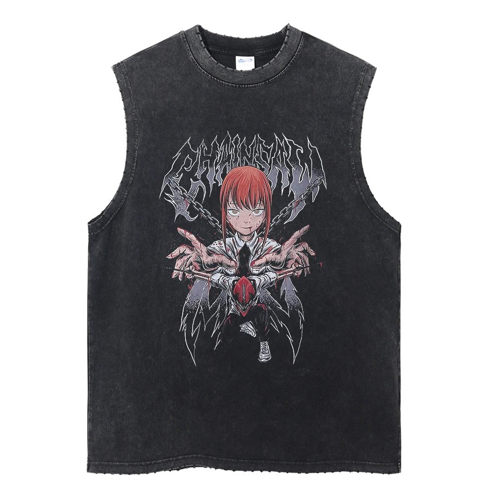 Chainsaw Man Vintage Tank Top V2 Tank Tops