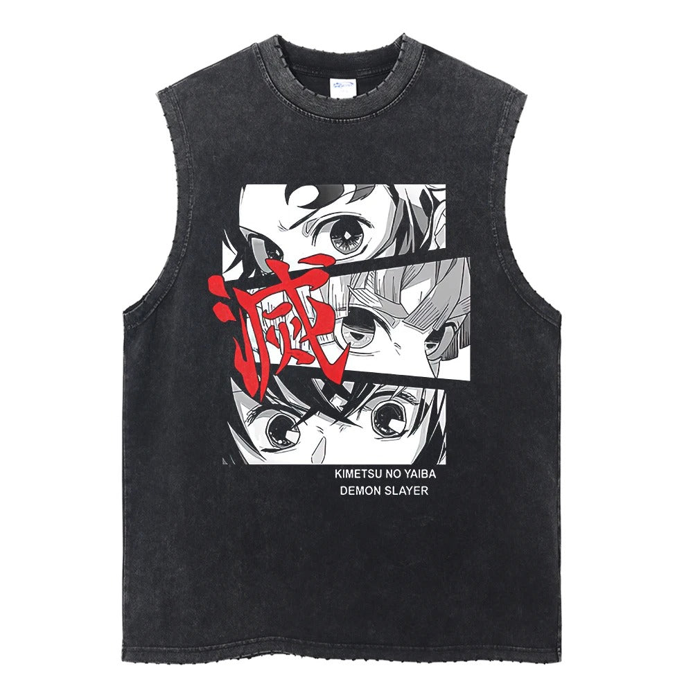Demon Slayer Vintage Tank Top V1 Tank Tops