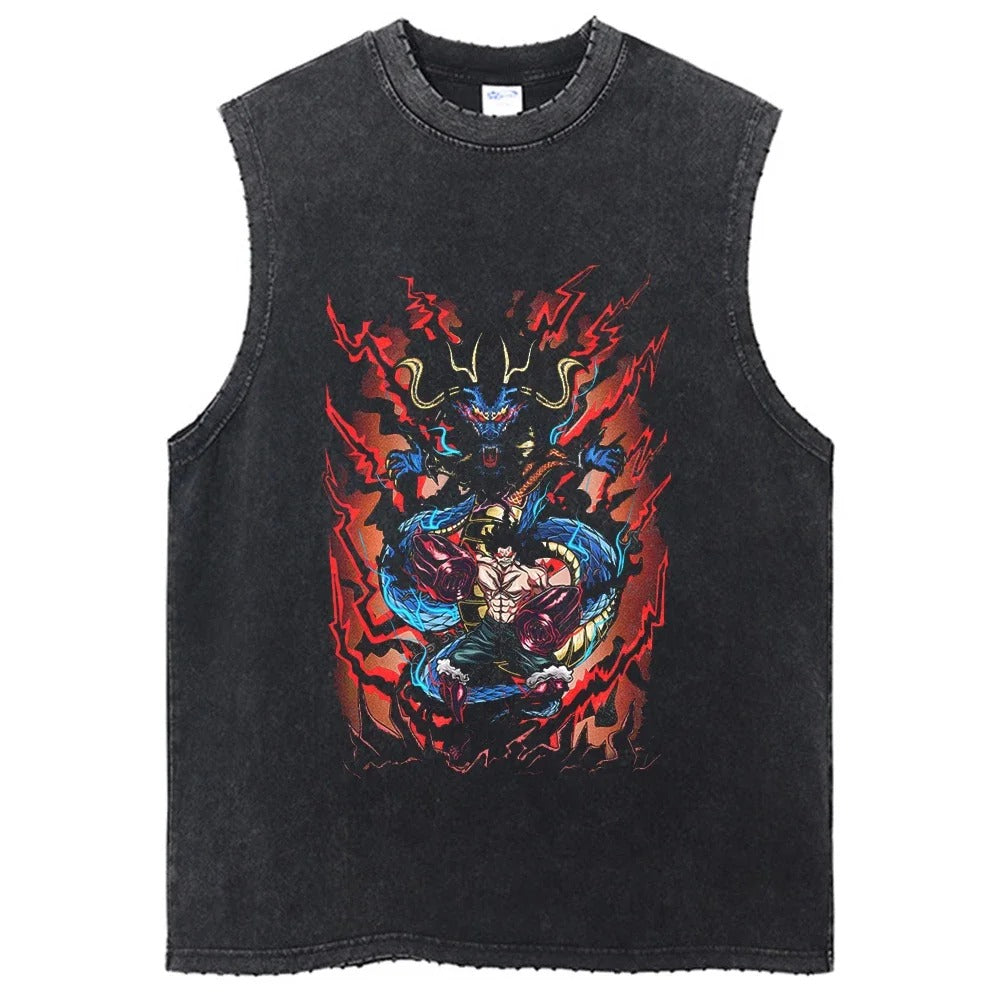 Luffy X Kaido Vintage Tank Top Tank Tops
