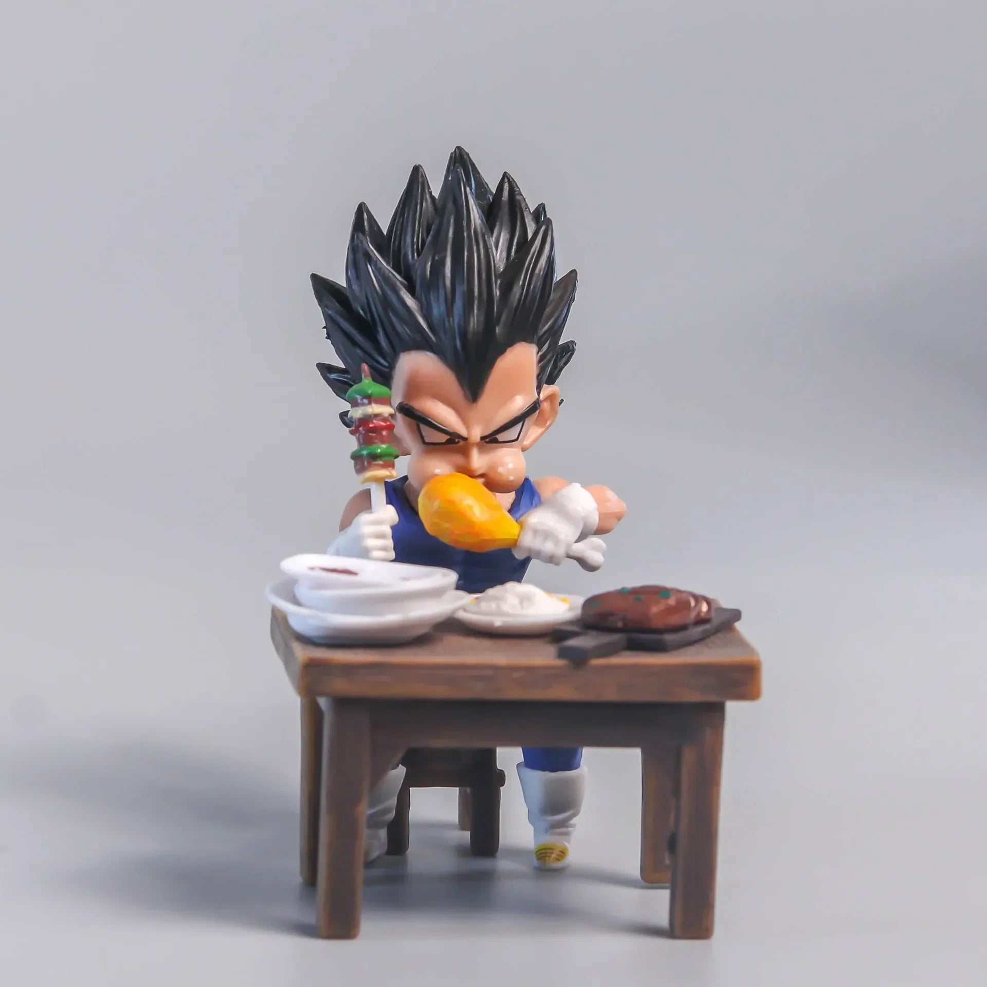 Dragon Ball Z Vegeta Figure Son Goku Son Gohan Kuririn Android 18 Eating 8cm Pvc Action Figures Collection Model Toys Gifts Vegeta No box